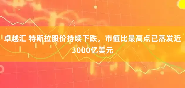 卓越汇 特斯拉股价持续下跌，市值比最高点已蒸发近3000亿美元