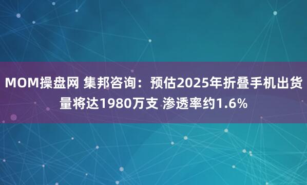 MOM操盘网 集邦咨询：预估2025年折叠手机出货量将达1980万支 渗透率约1.6%
